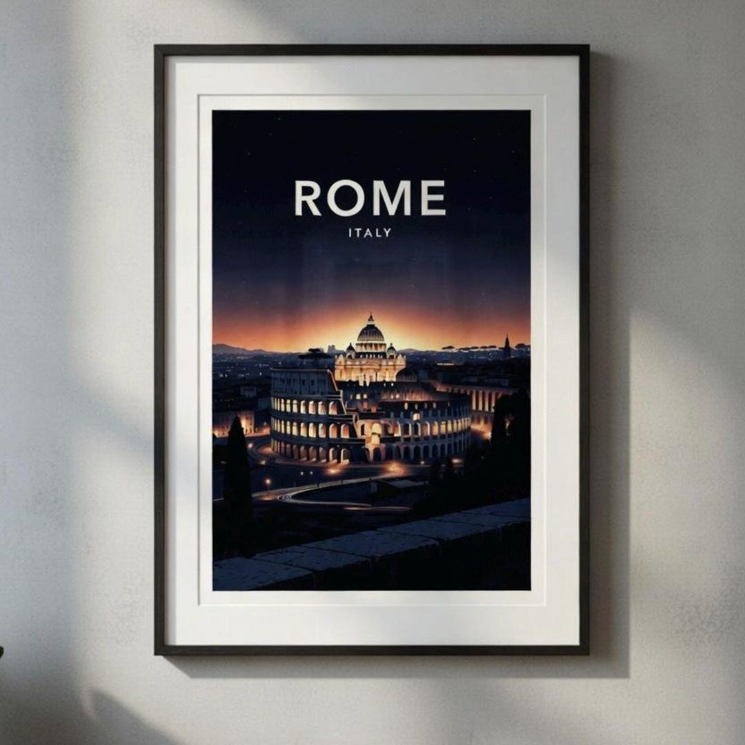 Window View Poster Rome Rome Italy Skyline Poster | Silk Finish Travel Wall Art - Etsy