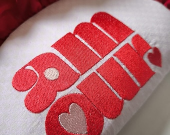 Machine embroidery LOVE