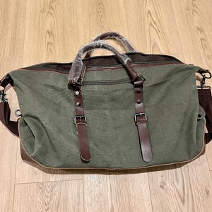 Reisetasche aus Canvas und Leder, für Damen und Herren