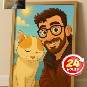 Benutzerdefinierte Bild Cartoon Porträt  – Dein Foto als Disney Stil Illustration – Geschenkidee für Paare, Freunde & Familie – Sofort
