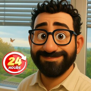 Benutzerdefinierte Bild Pixar Style Porträt  – Dein Foto als Disney Stil Illustration – Geschenkidee für Paare, Freunde & Familie – Sofort