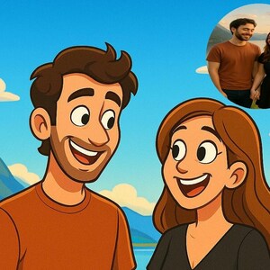 Benutzerdefinierte Foto Porträt Cartoon-Portraits – Dein Foto als Disney Stil Illustration – Geschenkidee für Paare, Freunde & Familie