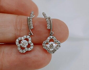 Certified D/VVS1 Centre Moissanite Drop Earrings – 10K/14K (JDP0792E)