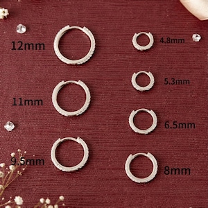 10K/14K Solid Gold Moissanite Huggie Earrings — Petite Sparkle Hoops, Gift for Her (JDE0580) image 4