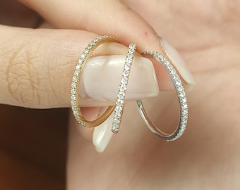 D/VS1 Moissanite Half Band Ring – Solid 10K/14K Gold Stackable Ring (JDR2713B)