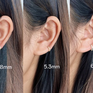 10K/14K Solid Gold Moissanite Huggie Earrings — Petite Sparkle Hoops, Gift for Her (JDE0580) image 12