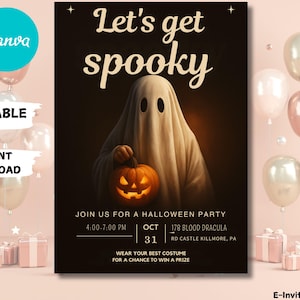 Halloween Party Invitation | Costume Party | Instant Download | Halloween Invitation | Let&#39;s Get Spooky