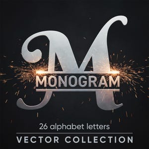 Split Monogram Alphabet SVG Bundle: Elegant Calligraphic Letters (PDF, SVG Files)
