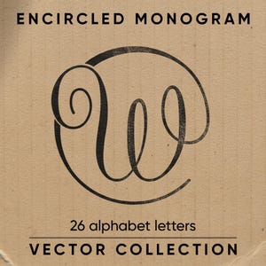 Elegant Encircled Initial Monogram SVG Bundle A-Z | Calligraphic Letters for Cricut Gifts