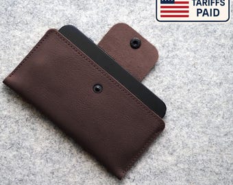 Leather Galaxy S26 Ultra Sleeve: S26 & S26 Plus case, Hidden AirTag Pocket, Wool felt interior, Personalization