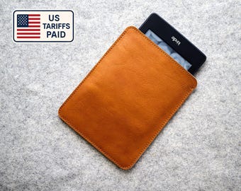 Funda de cuero para Kindle personalizada: Paperwhite 2024, Oasis, Colorsoft, funda para Kindle de 10.ª generación, interior de lana merino, cuero de plena flor.