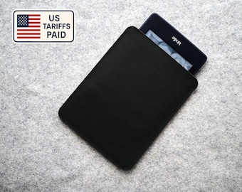 Leather Kindle Colorsoft Case, Kindle Oasis case Personalized: Merino Wool felt lining, Oasis, Paperwhite, Kindle 10 leather case
