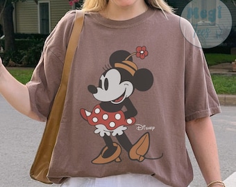 Comfort Colors® Retro Minnie Mouse Classic Pose Shirt, Vintage Style Minnie Tee, Disneyland Girls Trip Shirt, Besties Disney Vacation Shirt