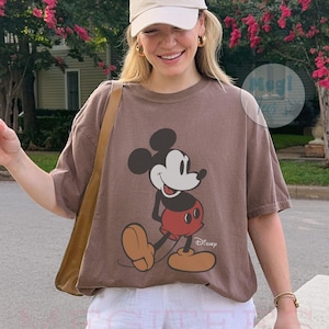 Comfort Colors® Classic Pose Mickey Mouse Shirt, Retro Mickey Tee, Vintage Style Disneyland Trip Shirt, Disney Couple Holiday Vacation Shirt image 1