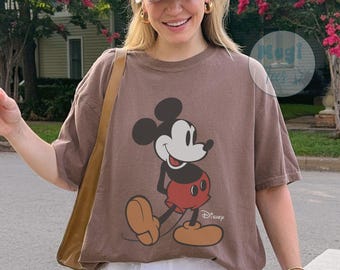 Camiseta clásica de Mickey Mouse Comfort Colors®, camiseta retro de Mickey, camiseta vintage de viaje a Disneyland, camiseta de vacaciones de pareja de Disney