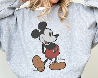 Classic Pose Mickey Mouse Sweatshirt, Retro Mickey Hoodie, Vintage Style Disneyland Trip Shirt, Disney Holiday Vacation Shirt