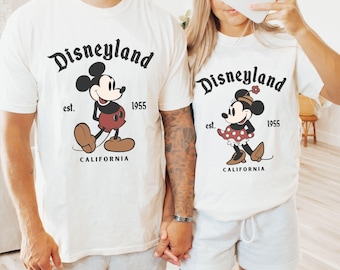Camiseta a juego Comfort Colors® Disneyland Retro Minnie Mickey Couple, camiseta familiar Disneyland Est. 1955 California Trip, camiseta Daisy Donald Duck