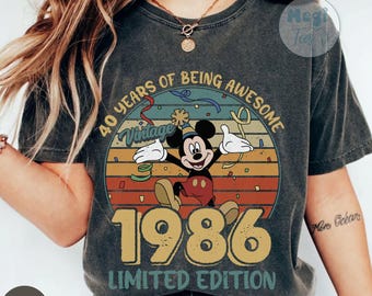 Comfort Colors® Vintage 1986 Limited Edition Mickey Shirt, 40th Birthday Tee, Disneyland Birthday Trip 2026 Shirt, Mickey Bday Shirt