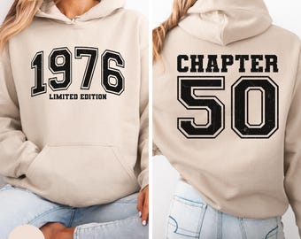 Moletom personalizado para aniversário de 50 anos, Moletom personalizado de edição limitada de 1976, Camiseta personalizada com o número do ano de 1976 para aniversário, Presente de 50 anos
