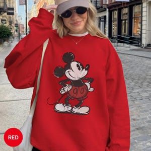 Retro Drawing Classic Pose Mickey Mouse Shirt, Retro Mickey Hoodie, Family Disneyland Trip Shirt, Disney Couple Holiday Vacation Shirt image 9