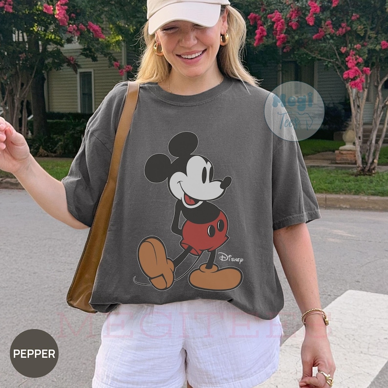 Comfort Colors® Classic Pose Mickey Mouse Shirt, Retro Mickey Tee, Vintage Style Disneyland Trip Shirt, Disney Couple Holiday Vacation Shirt image 3