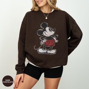 Retro Drawing Classic Pose Mickey Mouse Shirt, Retro Mickey Hoodie, Family Disneyland Trip Shirt, Disney Couple Holiday Vacation Shirt image 7