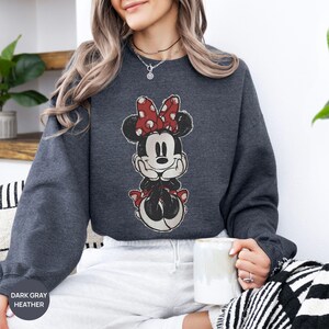 Retro Drawing Classic Pose Mickey Mouse Shirt, Retro Mickey Hoodie, Family Disneyland Trip Shirt, Disney Couple Holiday Vacation Shirt image 4