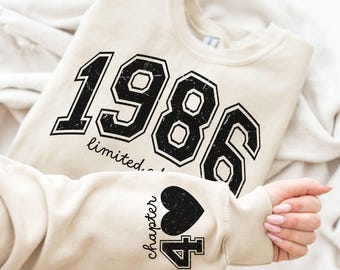 Custom 40th Birthday Sweatshirt, Personalized Limited Edition 1986 Hoodie, Custom Birthday 1986 Year Number Shirt, 40th Birthday Gift