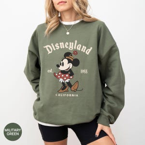 Sudadera retro de Minnie y Mickey Mouse para pareja en Disneyland. Sudadera con capucha para viaje familiar a California en Disneyland (establecida en 1955). Daisy y el Pato Donald. imagen 8