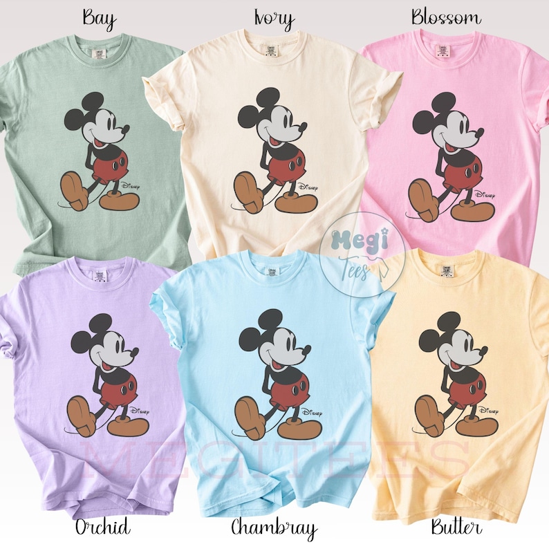 Comfort Colors® Classic Pose Mickey Mouse Shirt, Retro Mickey Tee, Vintage Style Disneyland Trip Shirt, Disney Couple Holiday Vacation Shirt image 7