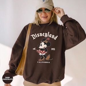 Sudadera retro de Minnie y Mickey Mouse para pareja en Disneyland. Sudadera con capucha para viaje familiar a California en Disneyland (establecida en 1955). Daisy y el Pato Donald. imagen 4