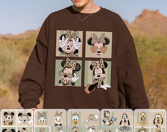 Disney Safari Minnie Mouse Sweatshirt, Leopard Mickey Daisy Donald Hoodie, Animal Kingdom Shirt, Goofy Pluto Disney Safari Shirt