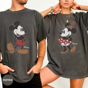 Disney Mickey Minnie Mouse Classic Pose Couple Shirt, Couple Matching Comfort Colors® Shirt, Disneyland Trip Holiday Vacation Retro Shirt