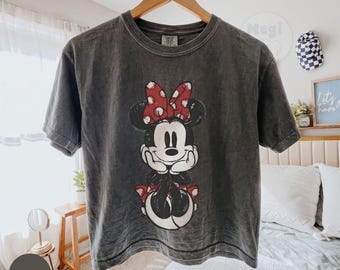 Comfort Colors® Retro Minnie Cropped T-shirt, Minnie Boxy Tee, Disney Trip Cute Minnie Shirt for Women, Minnie Lover Gift