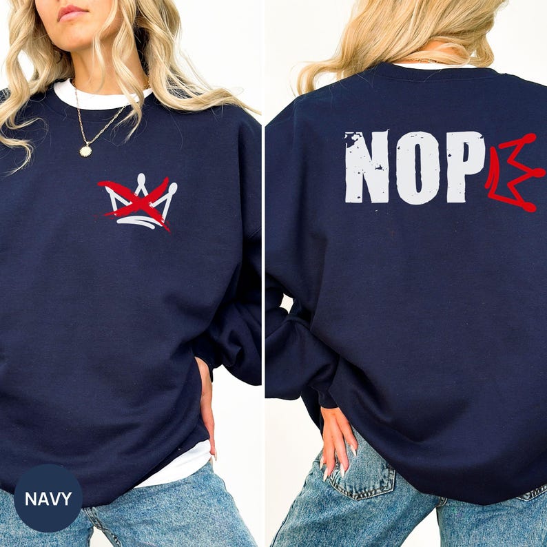 No Kings Protest Sweatshirt, Anti Monarchy Graphic Hoodie, Revolutionary Statement Crewneck, Political Activism Graphic Shirt image 2