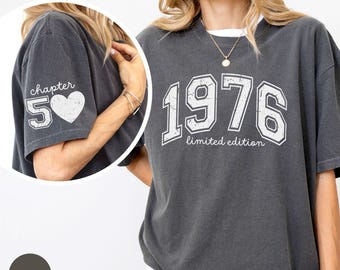 Camiseta personalizada de 50.º cumpleaños Comfort Colors®, edición limitada de 1976, número de cumpleaños de 1976, regalo de cumpleaños número 50