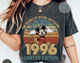 Comfort Colors® Vintage 1996 Limited Edition Mickey Shirt, 30th Birthday Tee, Disneyland Birthday Trip 2026 Shirt, Mickey Bday Shirt