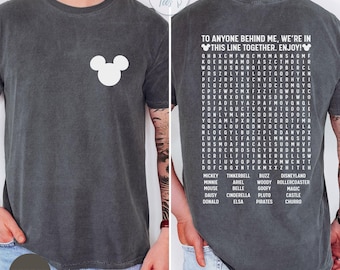 Comfort Colors® Funny Interactive Disney Dad Shirt, Word Puzzle Double Side Disney Tee, Disney Lover Husband Father Boyfriend Gift