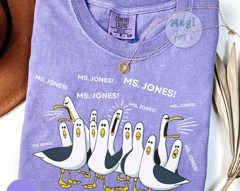 Comfort Colors® Custom Seagulls Teacher Shirt, Funny Teacher Tee, Teacher Appreciation Gift, Funny Personalized Teacher Nemo T-shirt