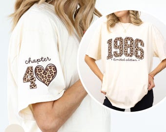 Comfort Colors® Custom 40th Birthday Leopard Print Shirt, Personalized Limited Edition 1986 Tee, Birthday 1986 Year Number Cheetah Print Tee