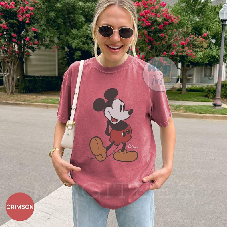 Comfort Colors® Classic Pose Mickey Mouse Shirt, Retro Mickey Tee, Vintage Style Disneyland Trip Shirt, Disney Couple Holiday Vacation Shirt image 5