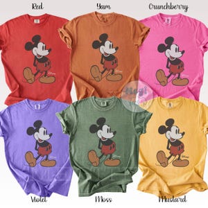 Comfort Colors® Classic Pose Mickey Mouse Shirt, Retro Mickey Tee, Vintage Style Disneyland Trip Shirt, Disney Couple Holiday Vacation Shirt image 8