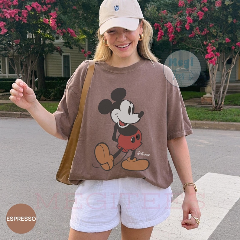 Comfort Colors® Classic Pose Mickey Mouse Shirt, Retro Mickey Tee, Vintage Style Disneyland Trip Shirt, Disney Couple Holiday Vacation Shirt image 1