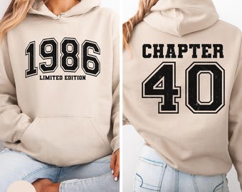 Custom 40th Birthday Hoodie, Personalized Limited Edition 1986 Sweatshirt, Custom Birthday 1986 Year Number Shirt, 40th Birthday Gift