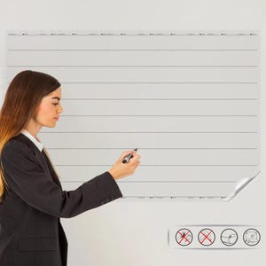 Transparentes gefüttertes Trockenlöschbrett-wiederverwendbare Whiteboard mit statisch aufklebendem Whiteboard für Wände, Fenster, Schreibtische, tragbares Home Office Klassenzimmer Planerbrett