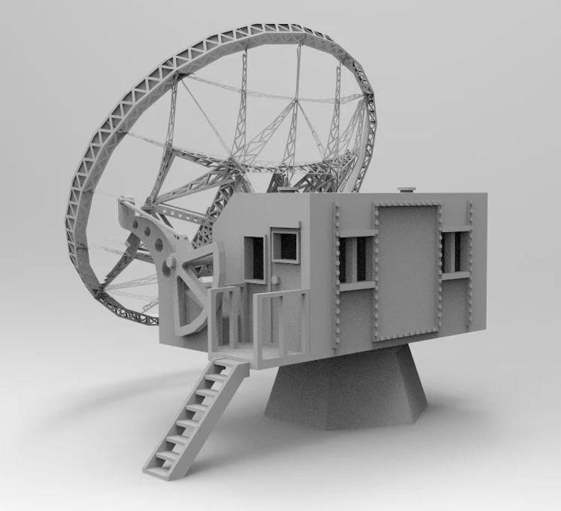 Tabletop Buildings 3d-printed Radar Satellite Device Sci-fi, Military ...