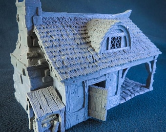 Tafelterrein Bakkerij met Meubels / Middeleeuwen Onbeschilderd 28 mm