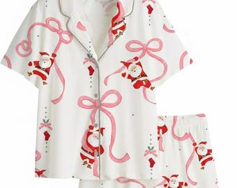Coquette Christmas Pajama Set, Cartoon Loungewear, Mommy and Me Pjs, Matching PJs, Retro Mother Daughter Gift, Gift for Her PSJ785