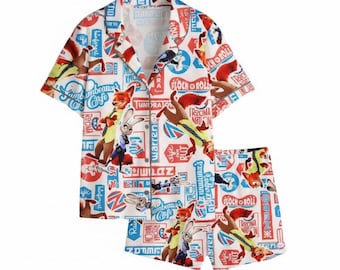 Zootopia Pyjamas Set, Nick und Judy süßes Foxbunny Paar, passendes Cartoon-Liebhaber-Geschenk, passender PJs PSJ1421