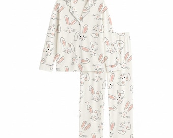 Bunny Easter Pajama Set, Holiday PJS, Easter Gift, Matching Family PJs, Gift for Her PSJ1759